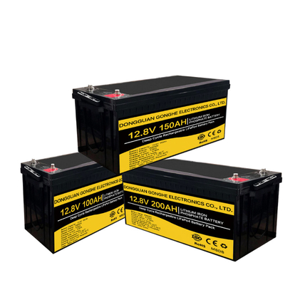 IEC 62619 چرخه عمیق باتری لیتیوم یونی 12.8 ولت 100 آمپر ساعت برای سیستم خورشیدی