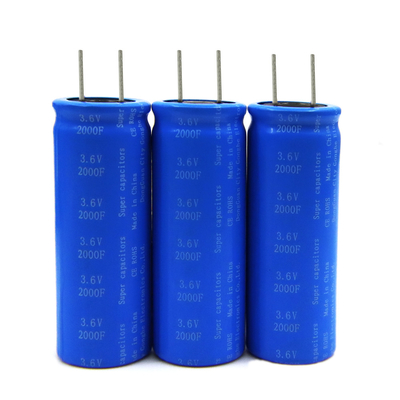 باتری خازن های فاراد دو لایه شعاعی برقی 3.6v 2000f