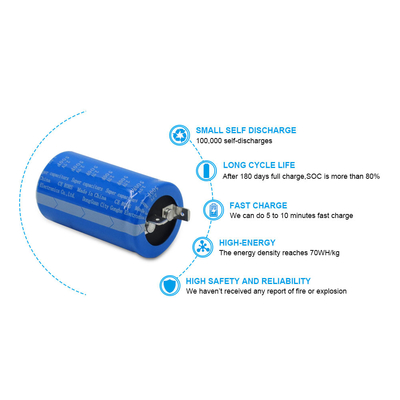 تعویض باتری های RoHS Snap In Supercapacitor Cell 2.7 Volt 500 Farad