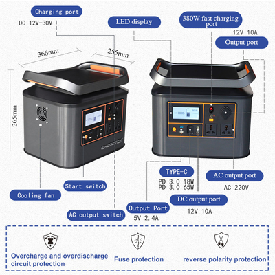 نیروگاه خورشیدی قابل حمل 500W 1000W کاربردی برای کمپینگ